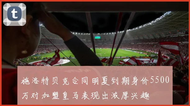 施洛特贝克合同明夏到期身价5500万对加盟皇马表现出浓厚兴趣