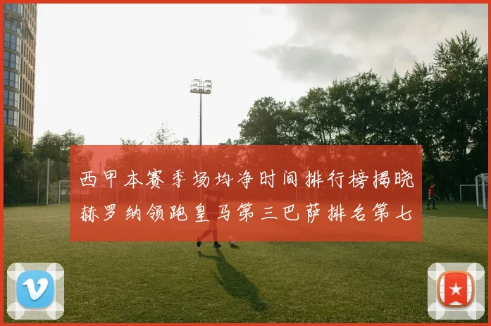 西甲本赛季场均净时间排行榜揭晓赫罗纳领跑皇马第三巴萨排名第七